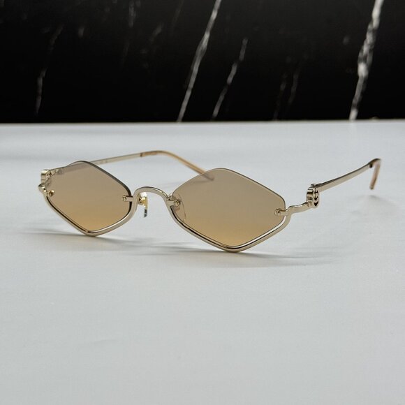 NEW GUCCI SUNGLASSES GOLD WOMEN GEOMETRIC EYEWEAR GUCCI GG1604S 003 main image 9